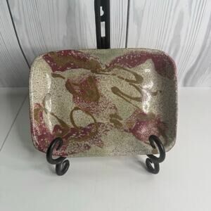 Vintage Studio Pottery Trinket Dish Purple Sway 7x5